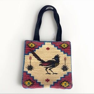 Hand Woven Road Runner Miniature Tote Made In India 100% Cotton